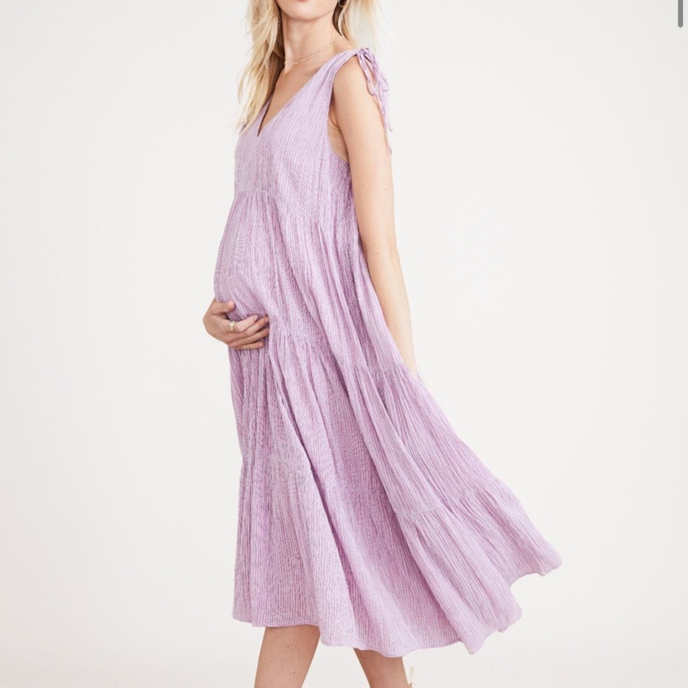 ***MOVING SALE*** Hatch Collection The Erika Dress, Purple Stripe